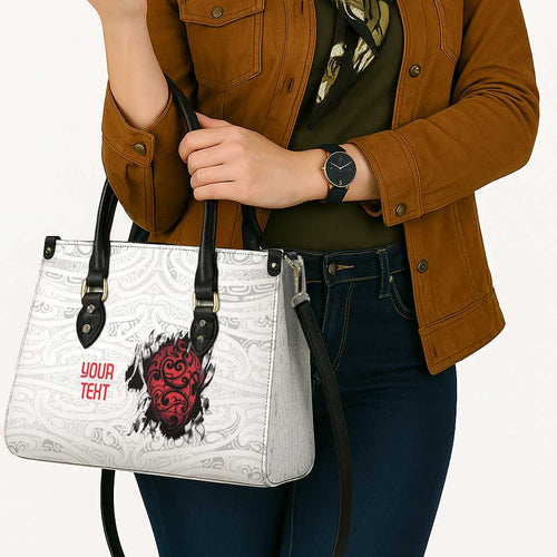 New Zealand Maori Heart Tribal Personalised Leather Bag Polynesian Patterns