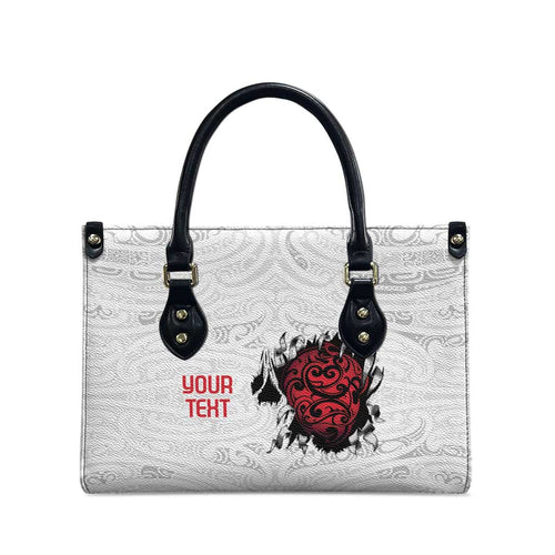 New Zealand Maori Heart Tribal Personalised Leather Bag Polynesian Patterns