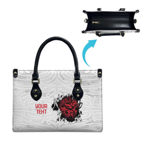 New Zealand Maori Heart Tribal Personalised Leather Bag Polynesian Patterns