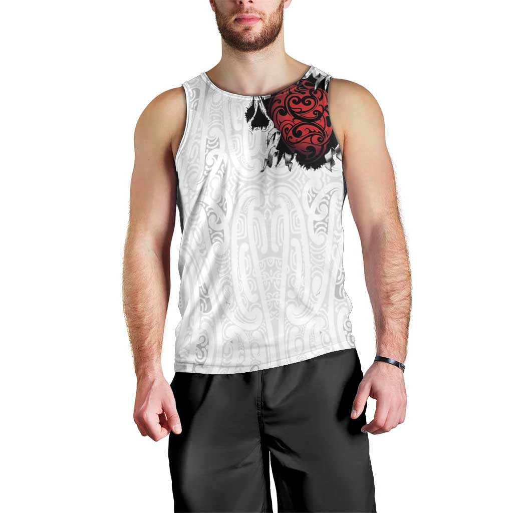 New Zealand Maori Heart Tribal Personalised Men Tank Top Polynesian Patterns