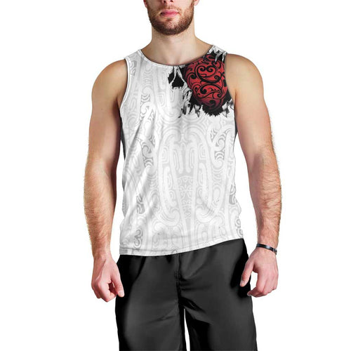 New Zealand Maori Heart Tribal Personalised Men Tank Top Polynesian Patterns