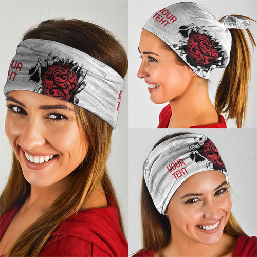 New Zealand Maori Heart Tribal Personalised Neck Gaiter Polynesian Patterns