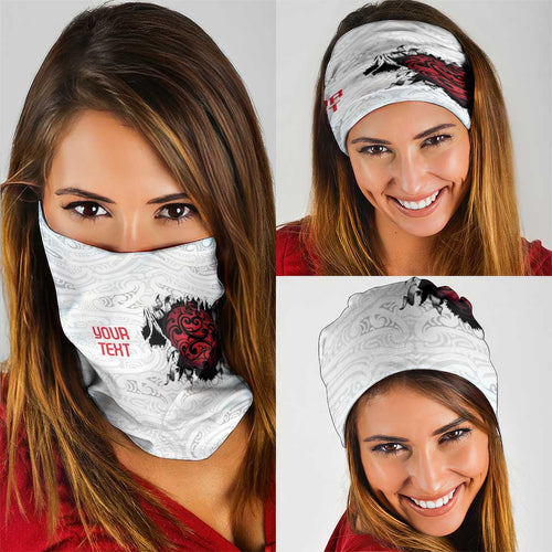 New Zealand Maori Heart Tribal Personalised Neck Gaiter Polynesian Patterns