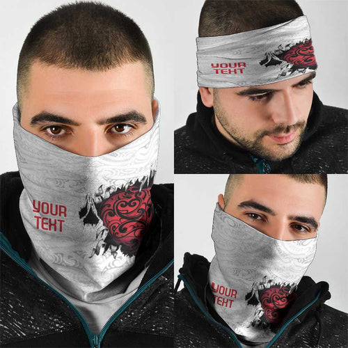 New Zealand Maori Heart Tribal Personalised Neck Gaiter Polynesian Patterns