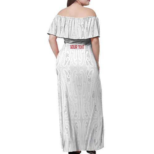 New Zealand Maori Heart Tribal Personalised Off Shoulder Maxi Dress Polynesian Patterns