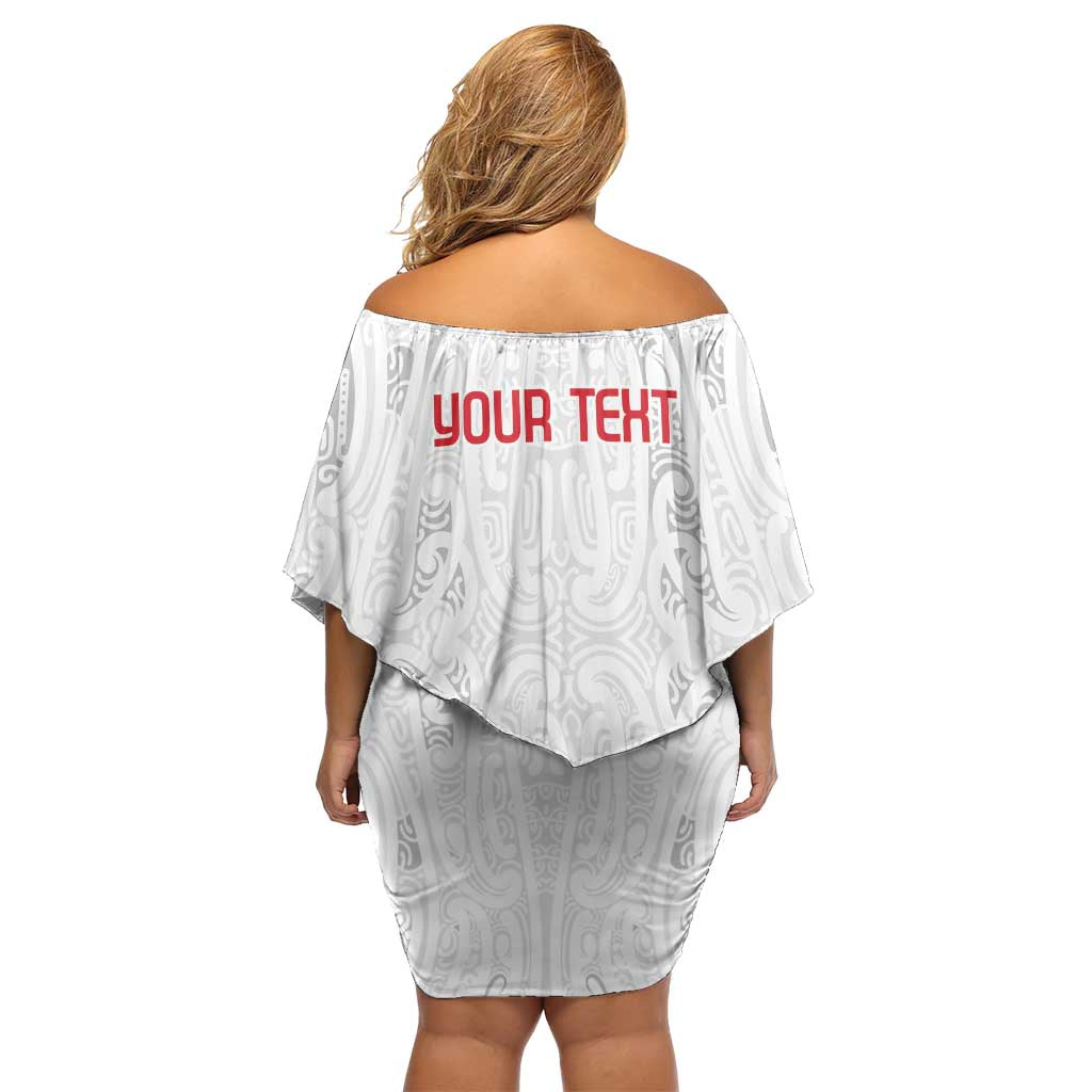 New Zealand Maori Heart Tribal Personalised Off Shoulder Short Dress Polynesian Patterns