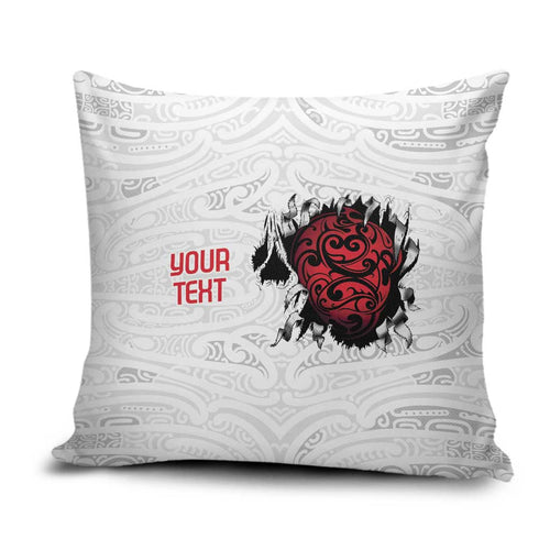 New Zealand Maori Heart Tribal Personalised Pillow Cover Polynesian Patterns