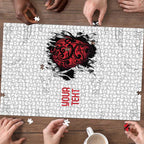 New Zealand Maori Heart Tribal Personalised Puzzle Polynesian Patterns
