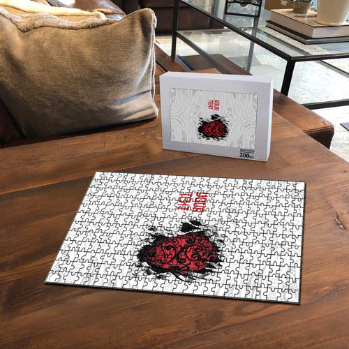 New Zealand Maori Heart Tribal Personalised Puzzle Polynesian Patterns