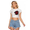 New Zealand Maori Heart Tribal Personalised Raglan Cropped T Shirt Polynesian Patterns