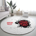 New Zealand Maori Heart Tribal Personalised Round Carpet Polynesian Patterns