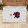 New Zealand Maori Heart Tribal Personalised Rubber Doormat Polynesian Patterns