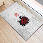 New Zealand Maori Heart Tribal Personalised Rubber Doormat Polynesian Patterns