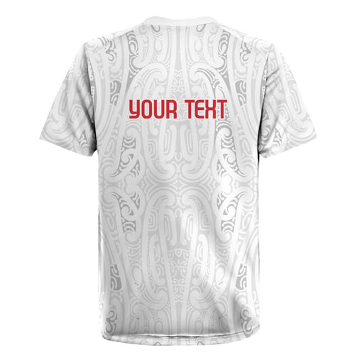 New Zealand Maori Heart Tribal Personalised Rugby Jersey Polynesian Patterns