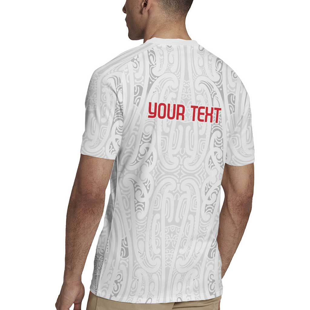 New Zealand Maori Heart Tribal Personalised Rugby Jersey Polynesian Patterns