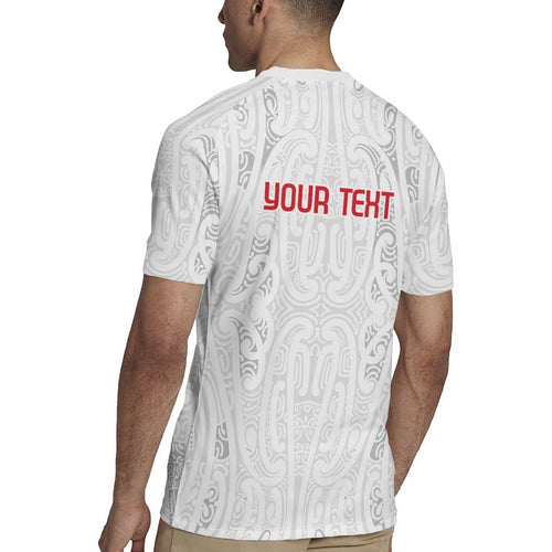 New Zealand Maori Heart Tribal Personalised Rugby Jersey Polynesian Patterns