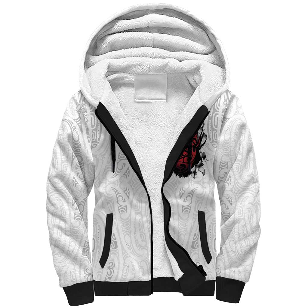 New Zealand Maori Heart Tribal Personalised Sherpa Hoodie Polynesian Patterns
