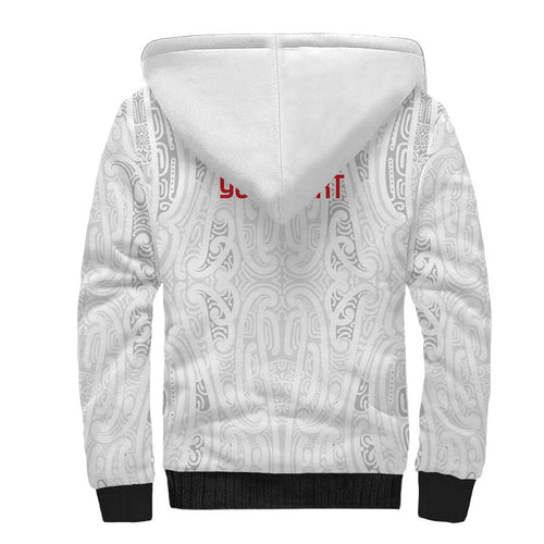 New Zealand Maori Heart Tribal Personalised Sherpa Hoodie Polynesian Patterns