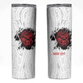New Zealand Maori Heart Tribal Personalised Skinny Tumbler Polynesian Patterns