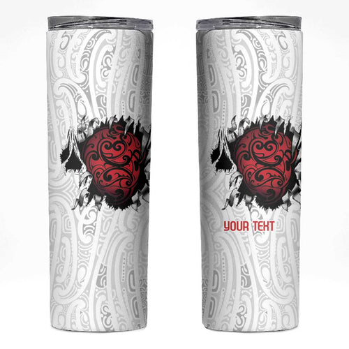 New Zealand Maori Heart Tribal Personalised Skinny Tumbler Polynesian Patterns