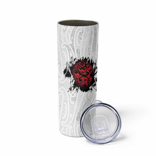 New Zealand Maori Heart Tribal Personalised Skinny Tumbler Polynesian Patterns