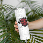 New Zealand Maori Heart Tribal Personalised Skinny Tumbler Polynesian Patterns