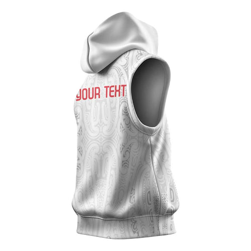 New Zealand Maori Heart Tribal Personalised Sleeveless Hoodie Polynesian Patterns