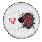 New Zealand Maori Heart Tribal Personalised Spare Tire Cover Polynesian Patterns