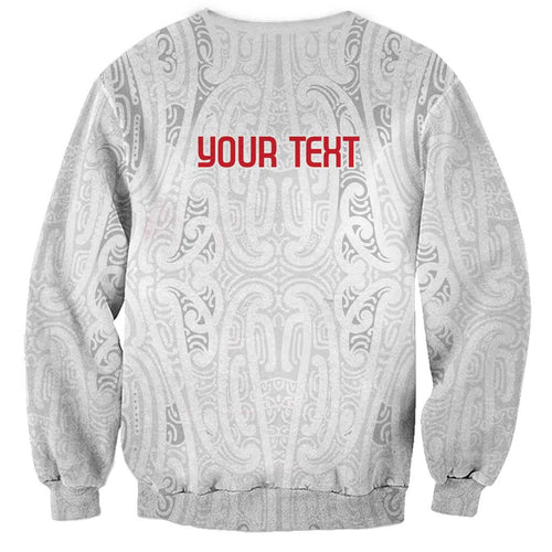 New Zealand Maori Heart Tribal Personalised Sweatshirt Polynesian Patterns