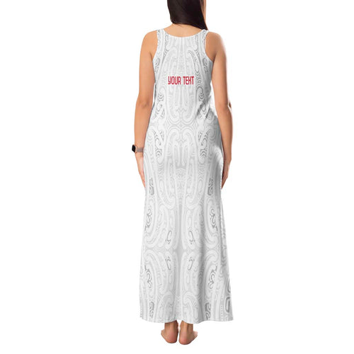 New Zealand Maori Heart Tribal Personalised Tank Maxi Dress Polynesian Patterns