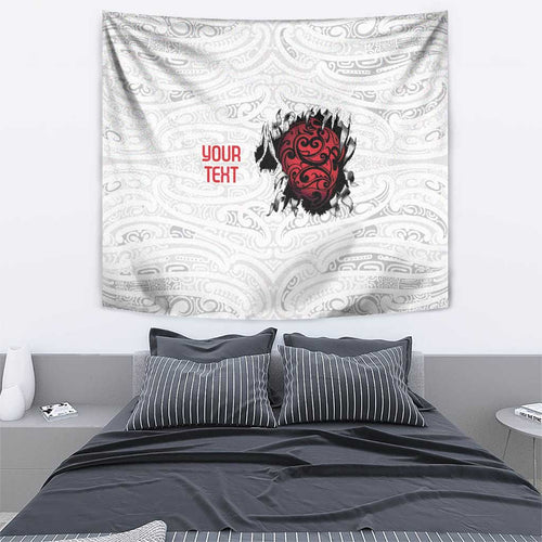 New Zealand Maori Heart Tribal Personalised Tapestry Polynesian Patterns