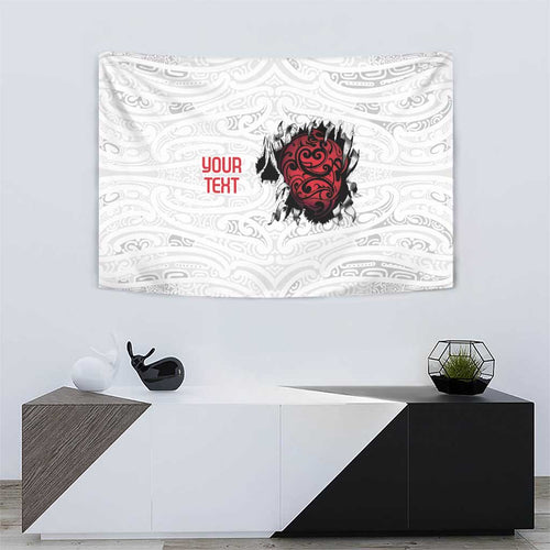 New Zealand Maori Heart Tribal Personalised Tapestry Polynesian Patterns