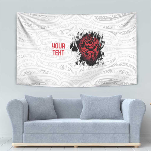 New Zealand Maori Heart Tribal Personalised Tapestry Polynesian Patterns