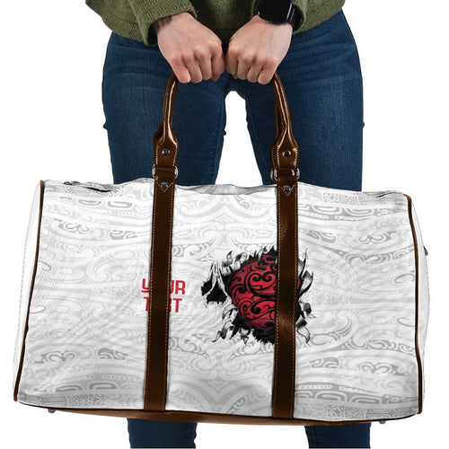 New Zealand Maori Heart Tribal Personalised Travel Bag Polynesian Patterns