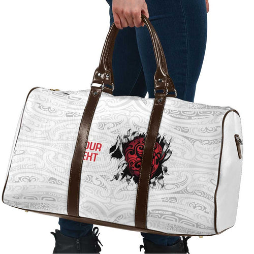 New Zealand Maori Heart Tribal Personalised Travel Bag Polynesian Patterns