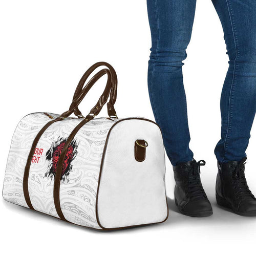 New Zealand Maori Heart Tribal Personalised Travel Bag Polynesian Patterns