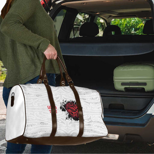 New Zealand Maori Heart Tribal Personalised Travel Bag Polynesian Patterns