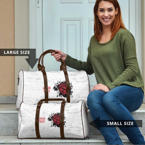 New Zealand Maori Heart Tribal Personalised Travel Bag Polynesian Patterns