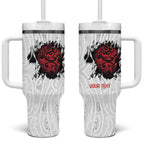 New Zealand Maori Heart Tribal Personalised Tumbler With Handle Polynesian Patterns
