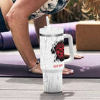 New Zealand Maori Heart Tribal Personalised Tumbler With Handle Polynesian Patterns
