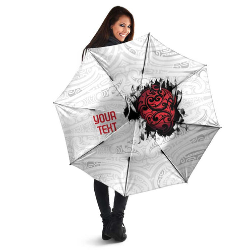 New Zealand Maori Heart Tribal Personalised Umbrella Polynesian Patterns