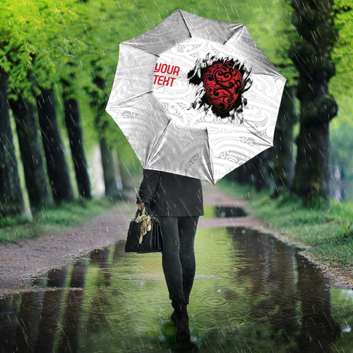 New Zealand Maori Heart Tribal Personalised Umbrella Polynesian Patterns