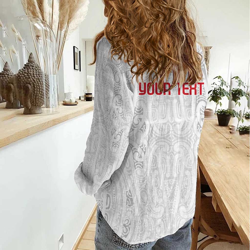 New Zealand Maori Heart Tribal Personalised Women Casual Shirt Polynesian Patterns
