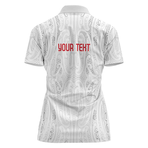 New Zealand Maori Heart Tribal Personalised Women Polo Shirt Polynesian Patterns