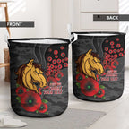 Brisbane Broncos ANZAC Personalised Laundry Basket Lest We Forget Poppy Camo