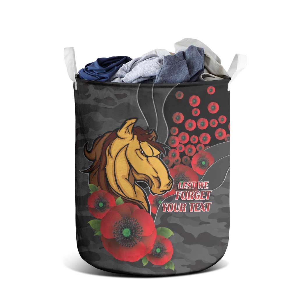 Brisbane Broncos ANZAC Personalised Laundry Basket Lest We Forget Poppy Camo