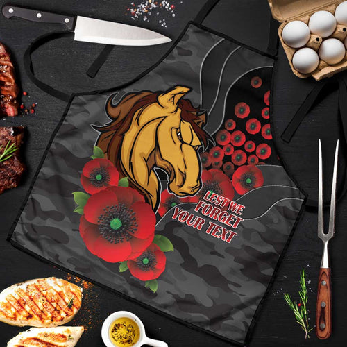 Brisbane Broncos ANZAC Personalised Apron Lest We Forget Poppy Camo