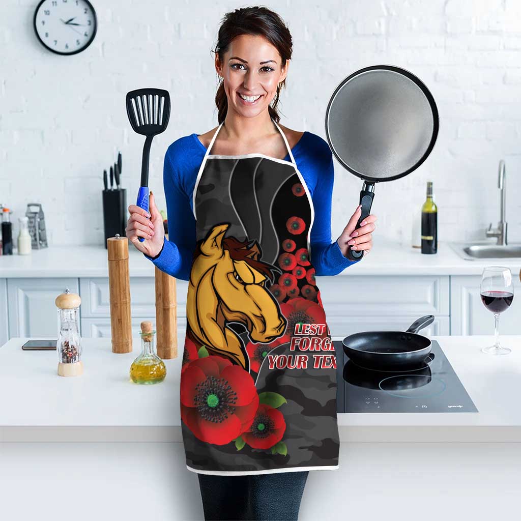 Brisbane Broncos ANZAC Personalised Apron Lest We Forget Poppy Camo