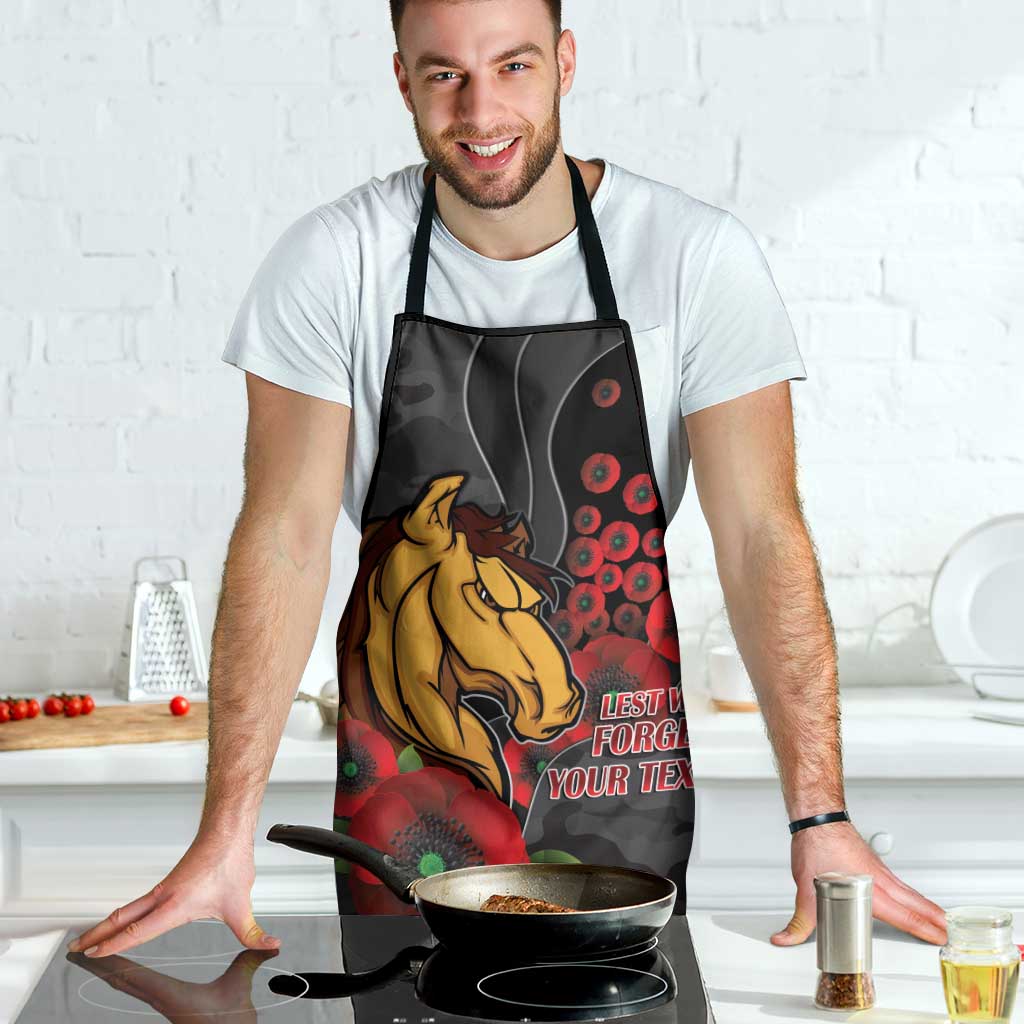 Brisbane Broncos ANZAC Personalised Apron Lest We Forget Poppy Camo