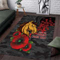Brisbane Broncos ANZAC Personalised Area Rug Lest We Forget Poppy Camo